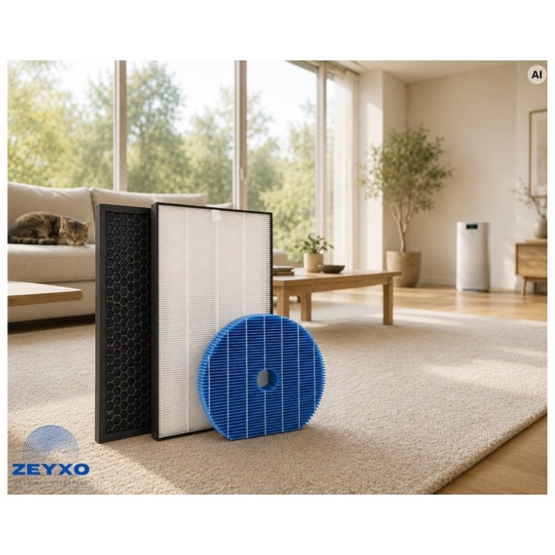 Satz mit 3 Filtern: Wasserfilter UZ-HG6MF, HEPA-Filter UZ-HD4HF und Kohlefilter UZ-HD4DF für SHARP-Luftreiniger UA-HG40E-L UA...