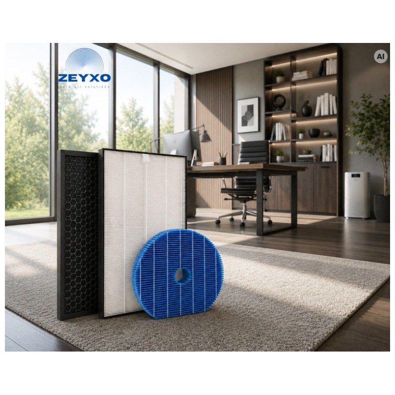 Set of 3 filters: water UZ-HG6MF, HEPA UZ-HD4HF and carbon UZ-HD4DF for SHARP air purifiers UA-HG40E-L UA-HG40E-T FA26